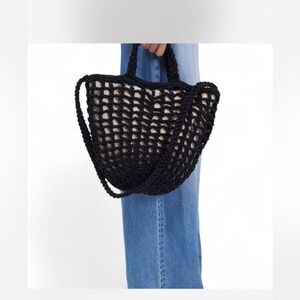 Black Crochet Shoulder Tote Bag by Madewell NWOT